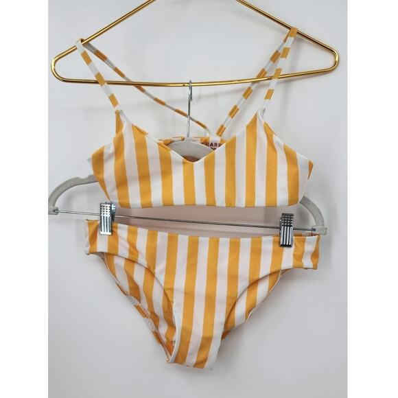 Fair Harbor White And Yellow 2 Piece‎ Swimsuit Size Small Bikini - Picture 1 of 6